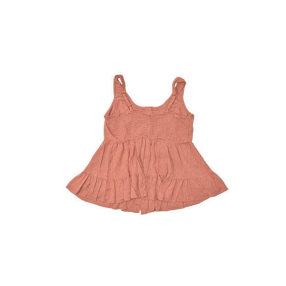 Torrid Plus Size 1 Rose Coral Button Front Peplum Cami Top Smocked Back Rayon - Picture 2 of 8